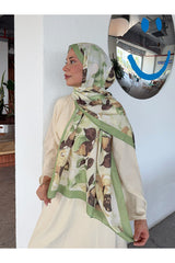 Patterned Cotton Soft Shawl - Green & Brown