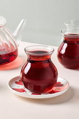 12-Piece Glass Tea Set with 210ml Cups and Saucers