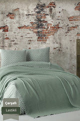 100% Cotton Double Size Pique Set with Fitted Sheet