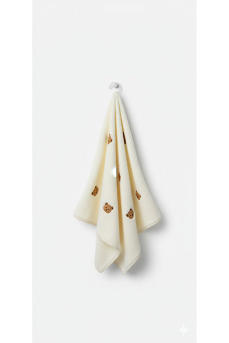 Bear Embroidered Welsoft Baby Blanket - Soft & Cozy 90x100 cm