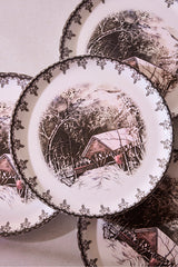 Vintage Friendly Village Dessert Plates - Set of 6 (21cm)