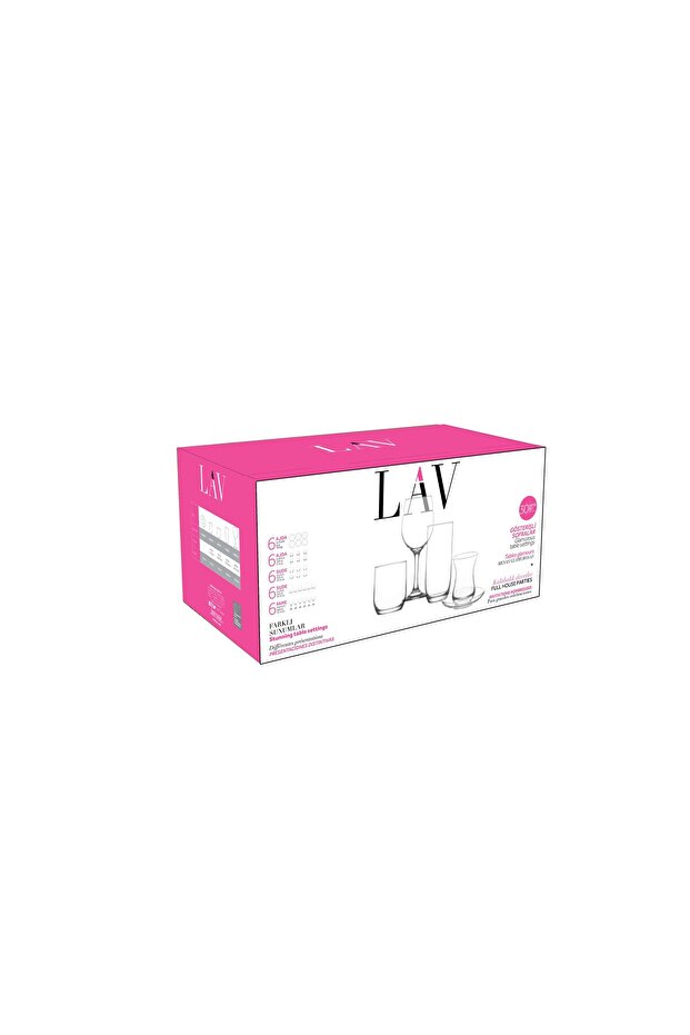 Lav Sude Premium 30-delt Glas Middagsservice - Tyrkisk Te-service, Pokaler, Drikke- & Whiskyglas
