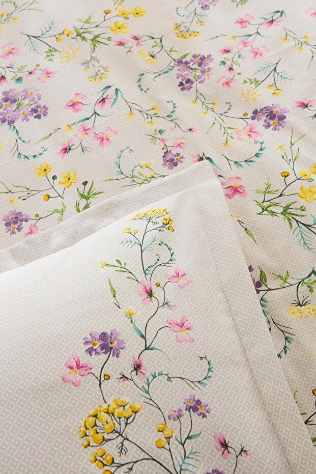 Eliana 100% Cotton Single Duvet Cover Set - Lilac Floral