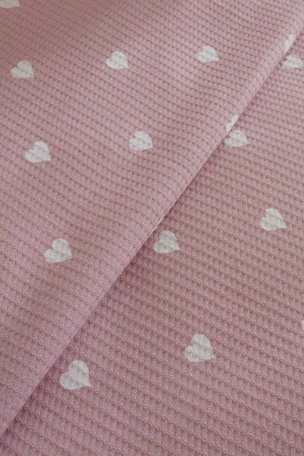 Amour 100% Cotton Double Pique Bedding Set - Pink