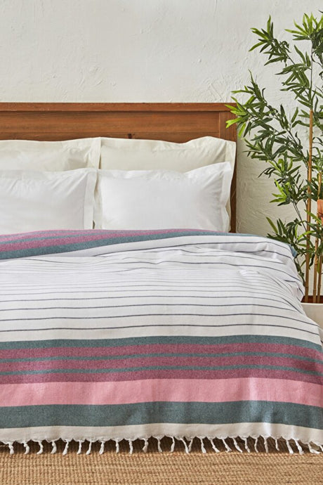 Luis Double Size Peshtemal Pike - Fuchsia, 180x220 cm