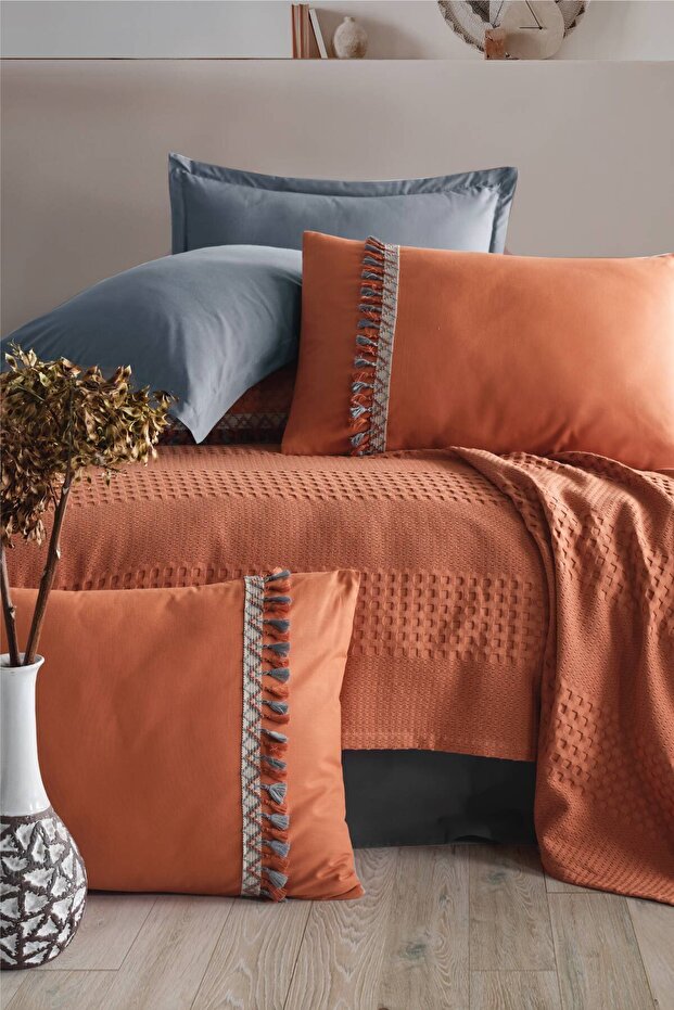 100% Cotton Double Pique Set - Bohemline Terracotta
