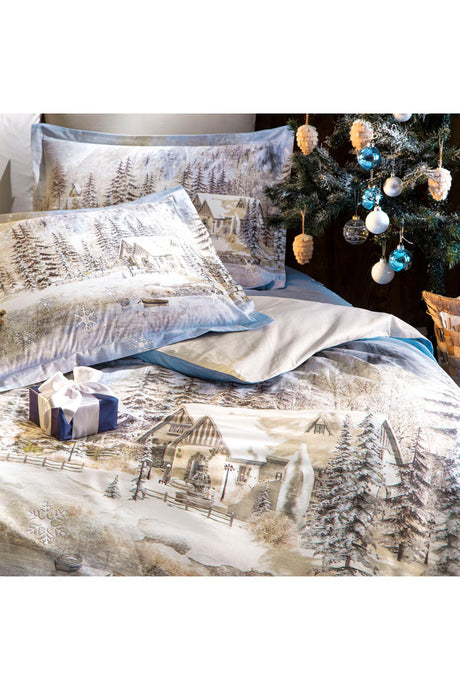 Snow City Double Duvet Cover Set - 100% Cotton Comfort