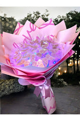 LED Pink Butterfly Bouquet - Love Wrapped Decorative Gift