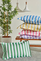 Brine 100% Cotton Single Duvet Cover Set - Green Stripes