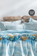 Aquamarine Single Pique Set - Turquoise 3-Piece Bedding
