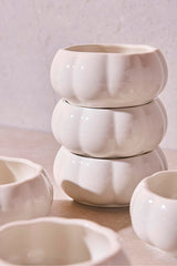 Pumpkin Shaped Ceramic Snack & Sauce Bowls - Set of 6