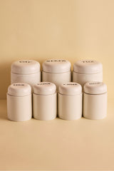 7-Piece Porcelain Spice & Provision Jar Set with Lids
