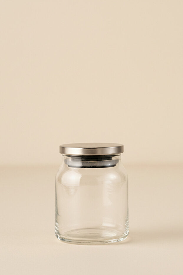 650ml Glass Storage Jar with Metal Lid for Kitchen & Pantry