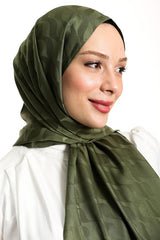 Silkeblød Jacquard Sjæl - Vandvej Mønster, Khaki ()