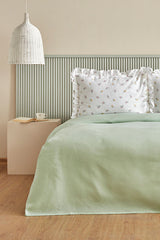 Lidya 100% Cotton Double Pique Set - Floral Green