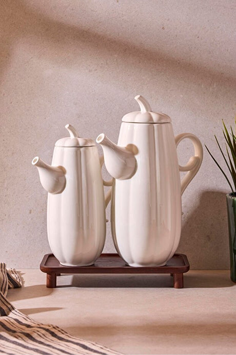 Pumpkin Design Porcelain Oil & Vinegar Dispenser Set - 2 Sizes