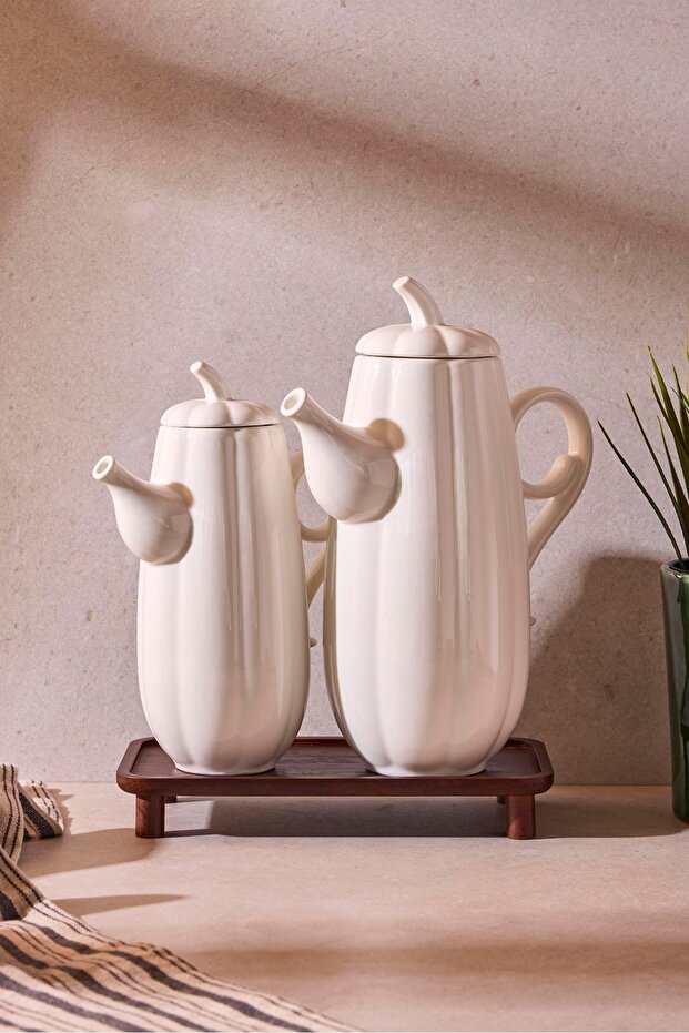 Pumpkin Design Porcelain Oil & Vinegar Dispenser Set - 2 Sizes