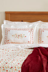Cecile Double Floral Cotton Duvet Cover & Blanket Set