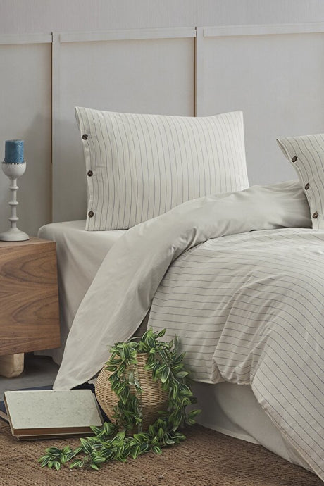 Easy Refine Double Duvet Cover Set - Washed Yarn-Dyed