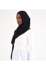 Soft Cotton Jersey Shawl - Comfortable & Stylish Black Hijab