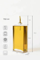750ml Glass Oil & Vinegar Dispenser Bottle with Silver Pour Spout