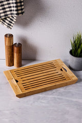 Bamboo Grated Cutting Board & Crumb Tray - 37 x 22 cm