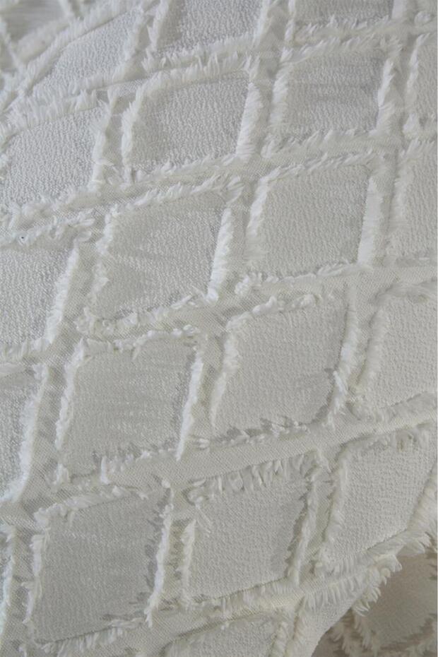 Double Size 3 Piece Cream Cotton Pike Bedding Set