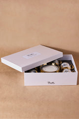 6 Person Porcelain Coffee Cup Set with Elegant Blue Tile Design