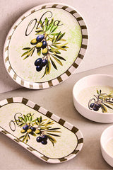 14 Piece Stackable Breakfast Set for 6 with Olive Motif & Sauce Bowls