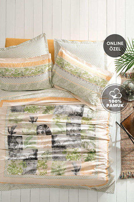 Blair Double Pique Set - Tropical Leaf Design, 100% Cotton