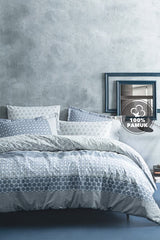 Malin Single Ranforce Duvet Cover Set - Blue, 100% Cotton