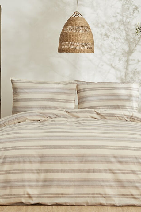 Tahara Single Duvet Cover Set - 100% Cotton Beige