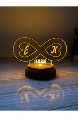Personalized Infinity LED Lamp - Custom Initials & Date Gift