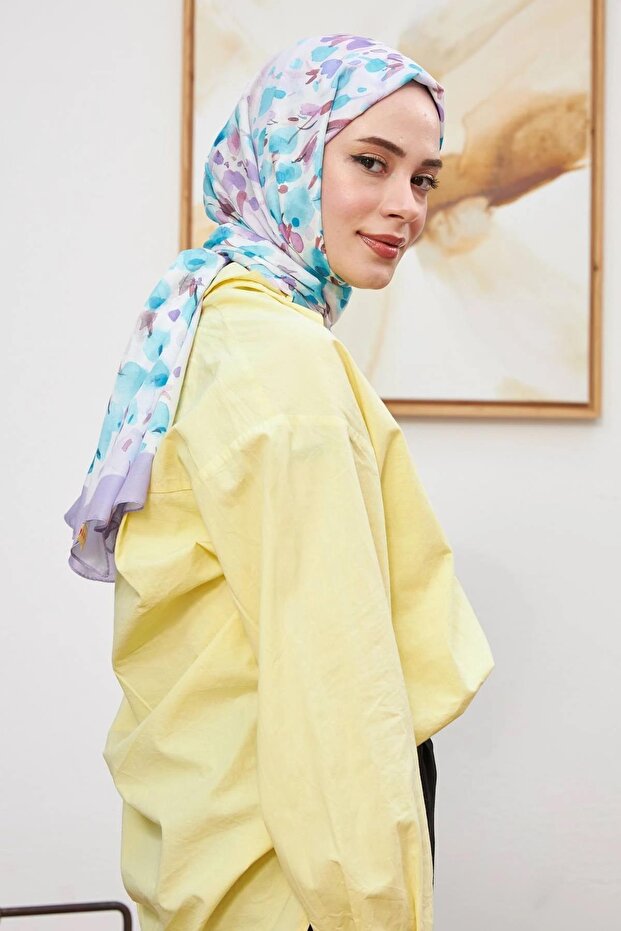 Botanical Series Lilac Cotton Viscose Shawl