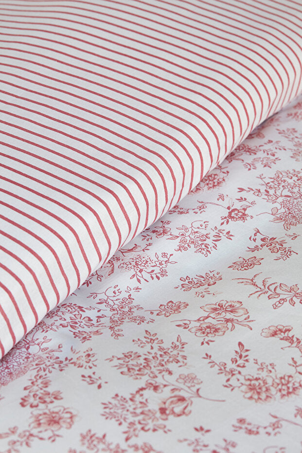 Versay Double Percale Duvet Cover Set - Pink, 100% Cotton
