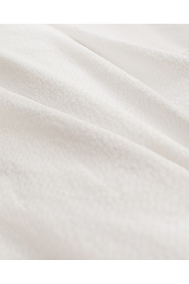 Linda Double Washed Seersucker Duvet Cover Set - White