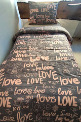 Set Copripiumino Singolo Love - 160x220cm, 3 Pezzi
