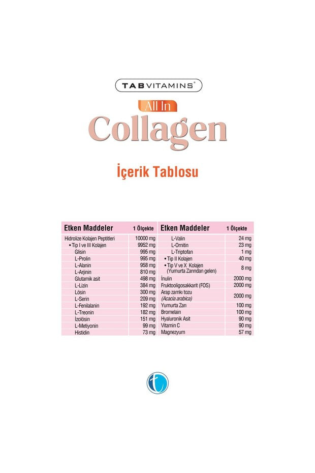 Tutto in Polvere di Collagene - Multi-Tipo (I, II, III, V, X) - 30 Porzioni