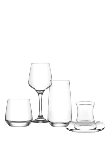Lav Premium Türkisches Glaswaren Hochzeits- und Wohnset - 30-teilig