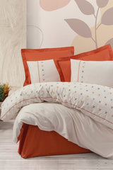 Joli Tile Double Embroidered 100% Cotton Duvet Cover Set