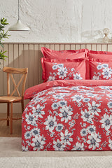 Cornell 100% Cotton Double Duvet Cover Set - Dark Pink Floral