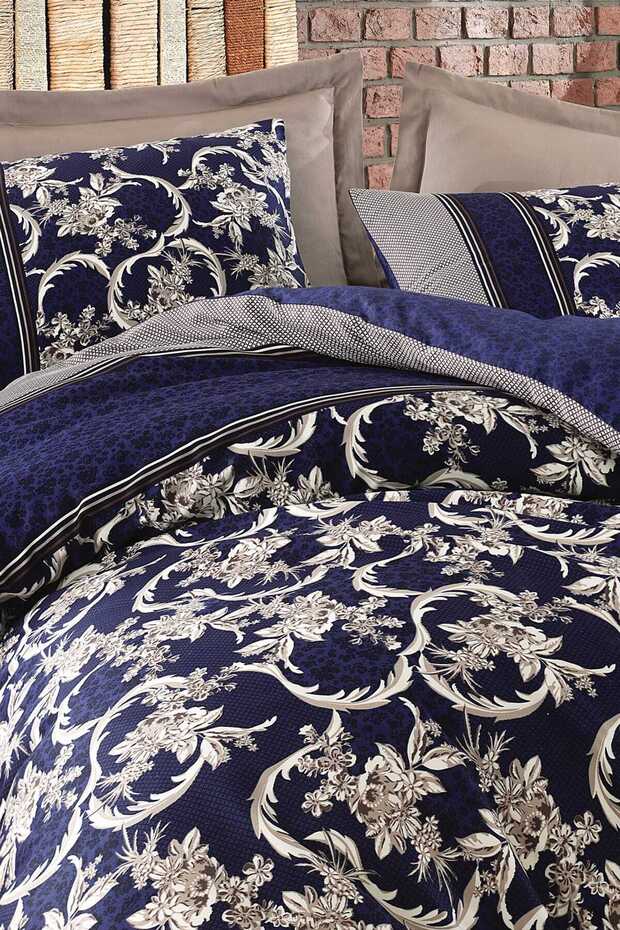 Pera Double Cotton Sateen Duvet Cover Set - Floral Pattern