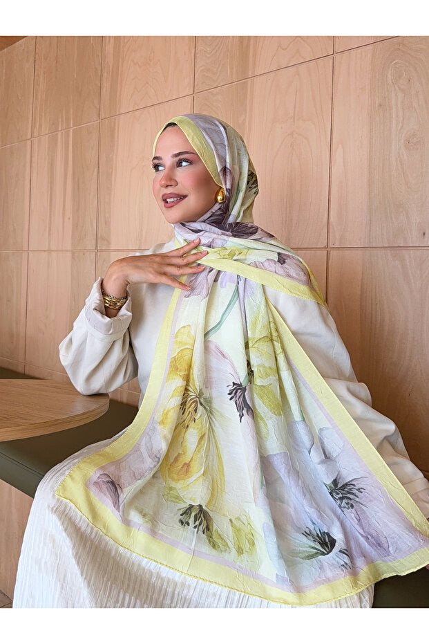 Patterned Bamboo Crinkle Shawl - Lightweight & Trendy