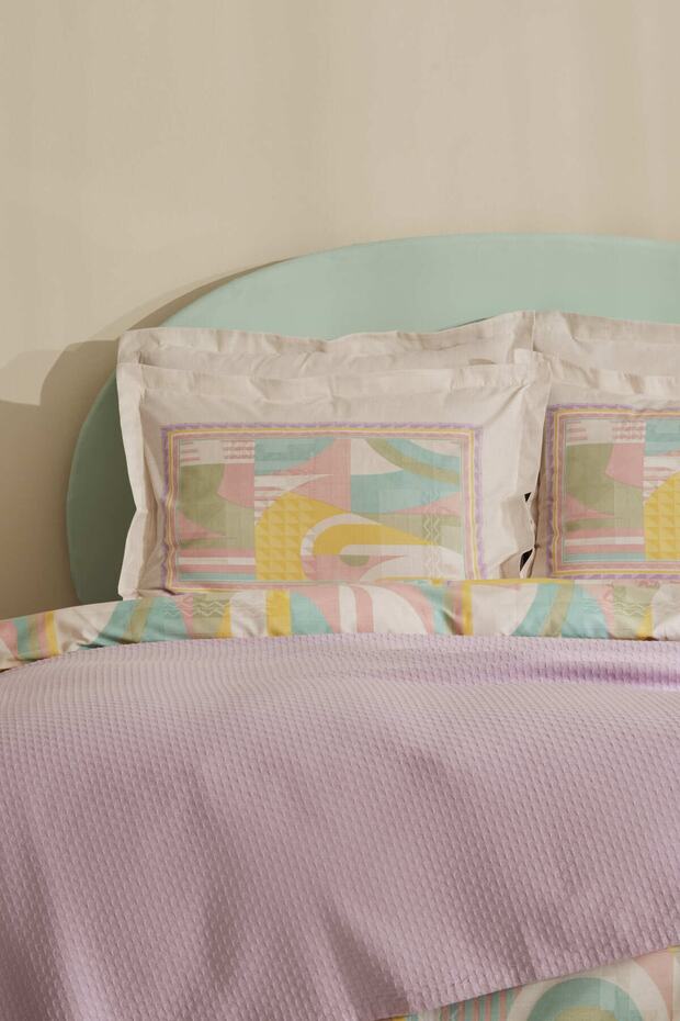 Pine Double Duvet Cover & Quilt Set - 100% Cotton Lilac