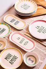 La Dolce Vita" Themed 10-Piece Ceramic Breakfast Set for 4