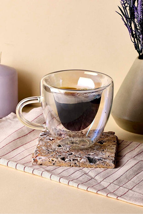 Colors Double-Walled Heart-Shaped Glass Mug - 150ml