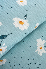 Daisy 100% Cotton Double Pique Bedding Set - Mint