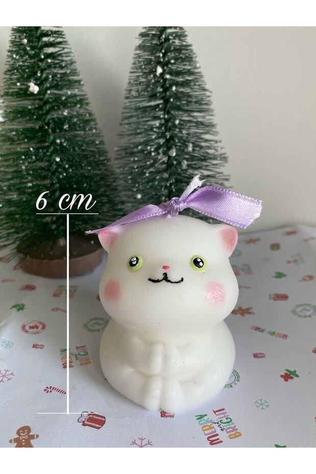 Handmade Vanilla Scented Cat Figurine Candles - 2-Piece Gift Set