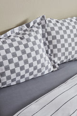 Cordova 100% Cotton Double Duvet Cover Set - Anthracite