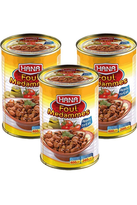 Foul Medammes Canned Fava Beans - 3 x 400g Ready to Eat